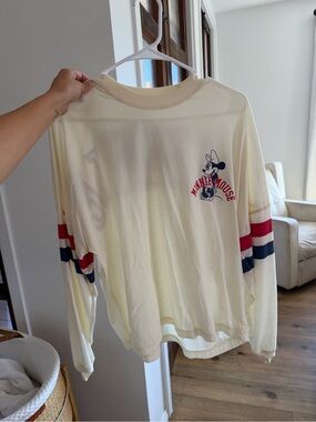 Disney Cream Tee with Minnie Mouse and Red Accent